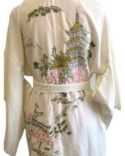 Usado, Vintage Autêntico Japonês Bordado Floral Flor de Cerejeira Kimono Robe Japão comprar usado  Enviando para Brazil