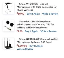 Shure wireless headset for sale  Front Royal