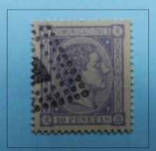 Lot F edf 171  Alfonso XII 1875 👑 10 ptas azul ultramar.  Marquilla , 2750€ comprar usado  Enviando para Brazil