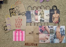 Lote de sacolas de compras de papel Y2K loja de shopping Hollister Pacsun American Eagle Victoria  comprar usado  Enviando para Brazil