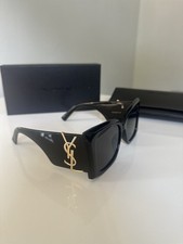 Okulary przeciwsłoneczne Saint Laurent SL M119 BLAZE-001 czarne złoto YSL Cat Eye, używany na sprzedaż  Wysyłka do Poland