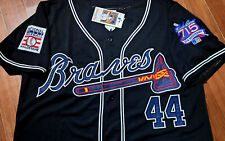 NOVA Jersey Atlanta Braves #44 Hank Aaron 715HR Dual Patch Costurado LIMITADO PRETO comprar usado  Enviando para Brazil
