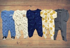 Lote de pijama bebê menino 3 meses 3-6 meses algodão Carter's com zíper pés dorminhoco pacote comprar usado  Enviando para Brazil