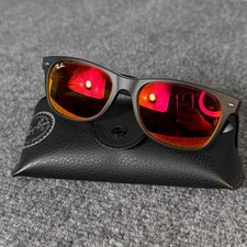 Usado, Lente Ray-Ban nova Wayfarer laranja flash borracha fosca preta com estojo RB2132 comprar usado  Enviando para Brazil