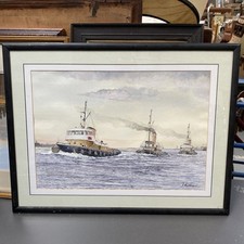 Watercolour painting tug for sale  LIVERPOOL
