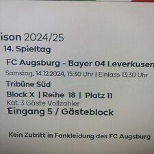 Tickets augsburg leverkusen gebraucht kaufen  Leverkusen