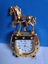 Miniaturuhr pferd goldfarben gebraucht kaufen  Eresing