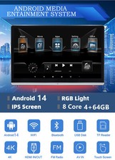Encosto de cabeça rotativo 14"" TV monitor de carro tablet Android14 tela sensível ao toque 64G comprar usado  Enviando para Brazil