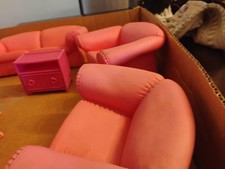 Conjunto de móveis para bonecas Barbie My Fancy Life sala de jantar e sala de estar, usado comprar usado  Enviando para Brazil