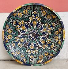 Marocco Piatto, IN Ceramica Policroma Blu Giallo Marrone Verde su Sfondo Bianco comprar usado  Enviando para Brazil