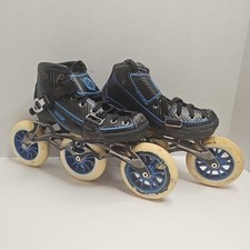Usado, Patins de velocidade em linha ajustáveis dobra azul e preto rodas de 90 mm e 100 mm comprar usado  Enviando para Brazil