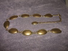 Vintage Calvin Klein Bronze Oval Metal Corrente Elos Cinto Concho 42" Cinto Barriga comprar usado  Enviando para Brazil