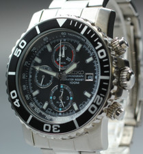 [Perto de ESTADO PERFEITO] SEIKO 7T62-0CV0 cronógrafo relógio masculino quartzo preto JAPÃO 16,5cm comprar usado  Enviando para Brazil