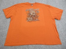 Camisa masculina Harley Davidson 5XL laranja motoqueiro logotipo caveira e ossos comprar usado  Enviando para Brazil