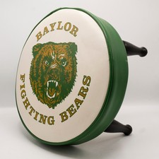 Banqueta acolchoada de couro e madeira vintage da década de 1970 Baylor University ursos de combate comprar usado  Enviando para Brazil