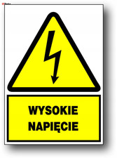 Używany, ZEO/A-2 znak TABLICZKA PCV 15X21 WYSOKIE NAPIĘCIE LIBRES POLSKA SP  na sprzedaż  PL