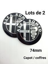 2 Logo Emblème Capot Coffre Alfa Romeo 74mm Black silver comprar usado  Enviando para Brazil