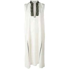 Vestido Kaftan Zeus + Dione Cream Caftan bordado sem mangas gola V profunda tamanho 38, usado comprar usado  Enviando para Brazil