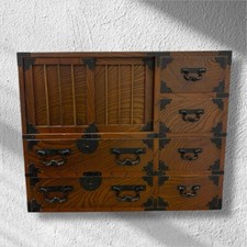 Mueble de almacenamiento vintage japonés Keyaki cajón pequeño madera segunda mano  Embacar hacia Mexico