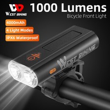 WEST Ciclismo 1000LM Usb Recarregável Led Farol Bicicleta Luz Frontal Impermeável comprar usado  Enviando para Brazil