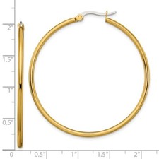 Brincos de argola cinzel aço inoxidável amarelo polido banhado a IP 48mm diâmetro 2mm comprar usado  Enviando para Brazil