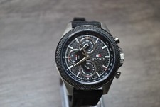 Relógio masculino Tommy Hilfiger 1792082 Clark cronógrafo mostrador preto pulseira de borracha preta comprar usado  Enviando para Brazil
