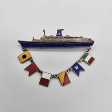 Broche vintage M/N Angelina Lauro oficiais de navio de cruzeiro italiano Nápoles comprar usado  Enviando para Brazil