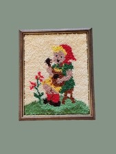 Vintage Hilda Wise Folk ART Lã Gancho Imagem Feito à Mão de Teddy tocando guitarra comprar usado  Enviando para Brazil