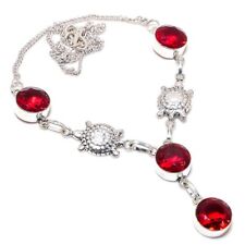 Colar de joias de prata esterlina 925 granada Moçambique 18" V803, usado comprar usado  Enviando para Brazil