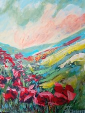 ölbild mohn bunt gebraucht kaufen  Bad Münstereifel