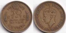 Cents 1943 ceylon d'occasion  Charenton-le-Pont