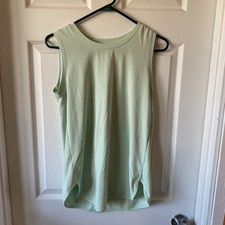 Tanque feminino Stylus lavagem areia tamanho pequeno verde elástico gola redonda comprar usado  Enviando para Brazil