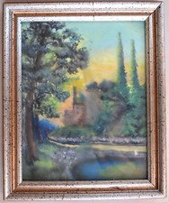 Miniature pastel painting for sale  USA