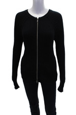 Cardigã feminino Michael Stars de algodão com nervuras malha zíper completo preto tamanho XS comprar usado  Enviando para Brazil