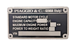 Placa de chassi VESPA QUADRO NÚMERO T5 PX série comprar usado  Enviando para Brazil