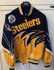 Usado, Jaqueta Pittsburgh Steelers Sharktooth vintage média preta serra Snap NFL comprar usado  Enviando para Brazil