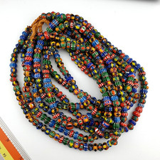 Usado, Contas de vidro vintage estilo veneziano africano Chevron 8,5-9 mm fio longo comprar usado  Enviando para Brazil