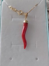 Collana ciondolo corno usato  Italia