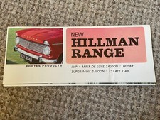 Hillman range brochure for sale  BERKHAMSTED