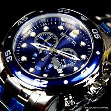 Invicta Pro Diver relógio cronógrafo pulseira de aço tom prata azul 48 mm novo  comprar usado  Enviando para Brazil