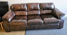dark leather sofa brown for sale  CHORLEY