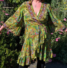 Wrap dress green for sale  CARDIFF