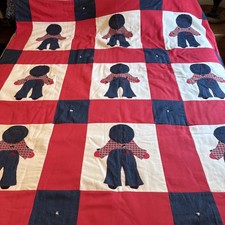 Macacão jeans azul colcha Sam Farmhouse rústico cowboy caseiro gêmeo 55x92 comprar usado  Enviando para Brazil