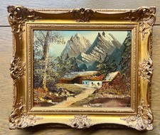 ölbild alpenhütte bergen gebraucht kaufen  Adelzhausen