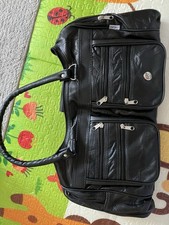 Black leather holdall for sale  LONDON