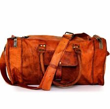 Nova 25" Grande Masculina Marrom Vintage Couro Bagagem de Viagem Duffle Bolsas de Ginástica Sacola Cabra  comprar usado  Enviando para Brazil