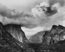 Estera de colección Ansel Adams impresión valle de Yosemite tormenta grabado paisaje 1934 14x16 segunda mano  Embacar hacia Mexico