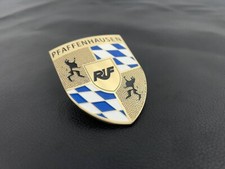 Usado, Emblema de capô emblema de metal para carro estilo Porsche logotipo de metal preto novo comprar usado  Enviando para Brazil
