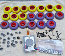 Usado, Rolamentos de buraco negro eixos de metal linha vermelha rodas rolos skate hóquei comprar usado  Enviando para Brazil