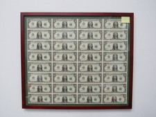 Cherry Frame $1 Washington Currency Sheet 2001-K (Dallas Fed Res) - (quadro E), usado comprar usado  Enviando para Brazil
